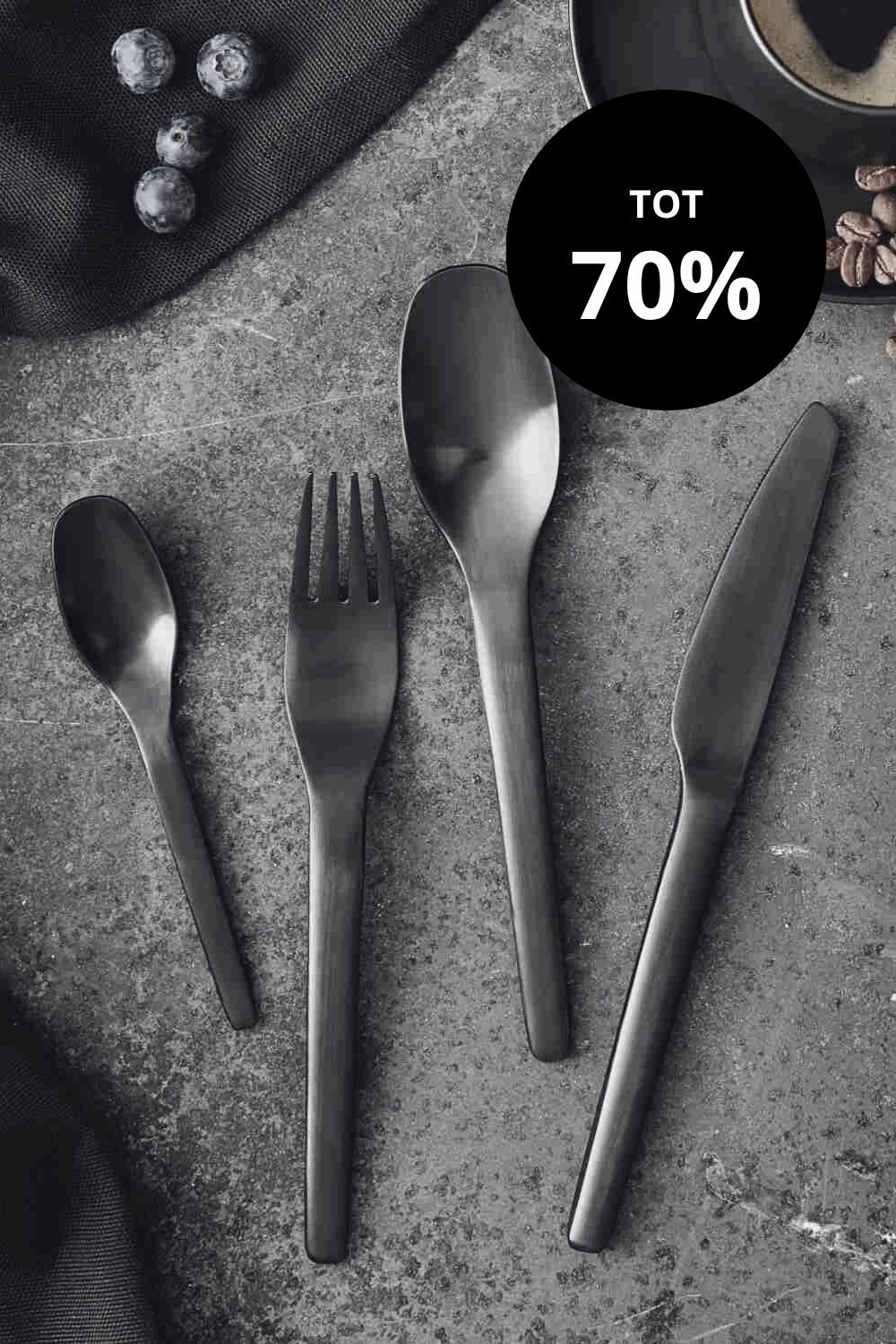 Aida bestekset mat zwart