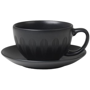 Lucie Kaas Lotus Teetasse m. Untertasse 0,22 L, Schwarz