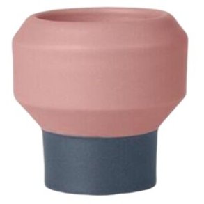 Lucie Kaas Fumario Kerzenhalter, Rosa/Dunkelgrau