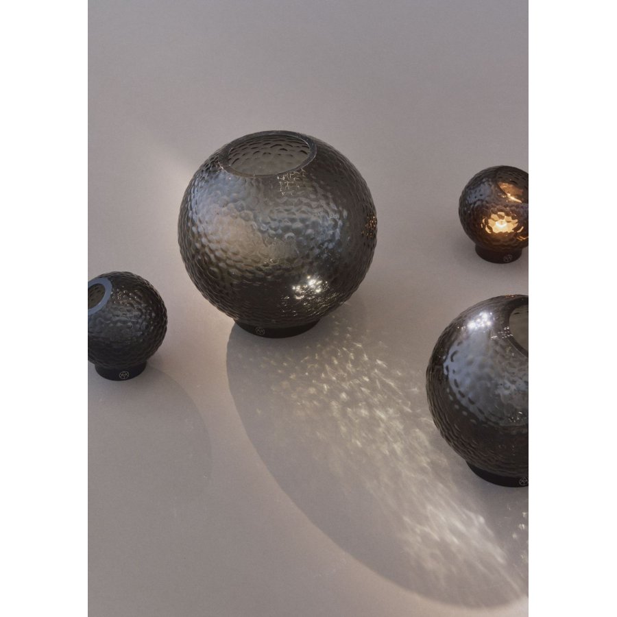 AYTM GLOBE BUBBLES Teelichthalter H9,5 cm, Schwarz