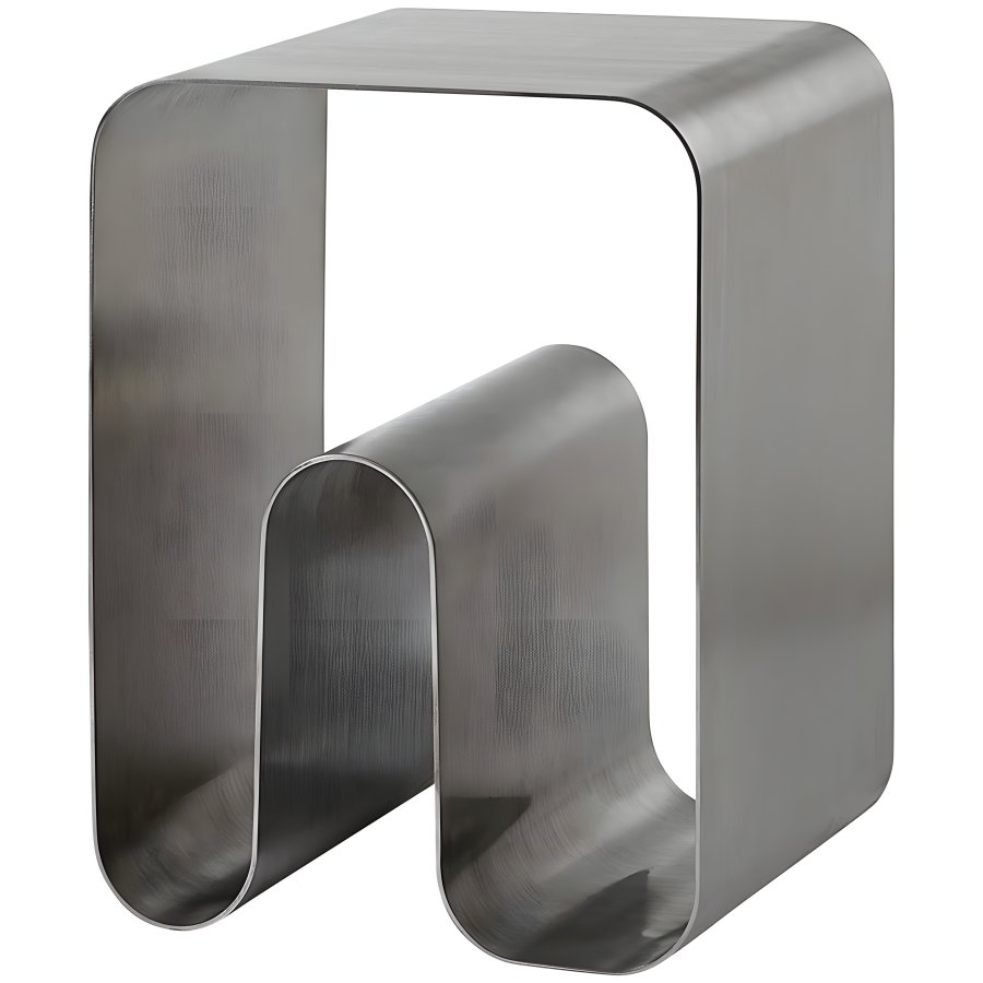 AYTM CURVA SOLID Hocker H43,2 cm, Silber