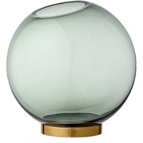 AYTM Globus Vase mit Fu H21 cm, Forest/Gold