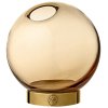 AYTM Globe Vase mit Fu H10 cm, Amber/Gold