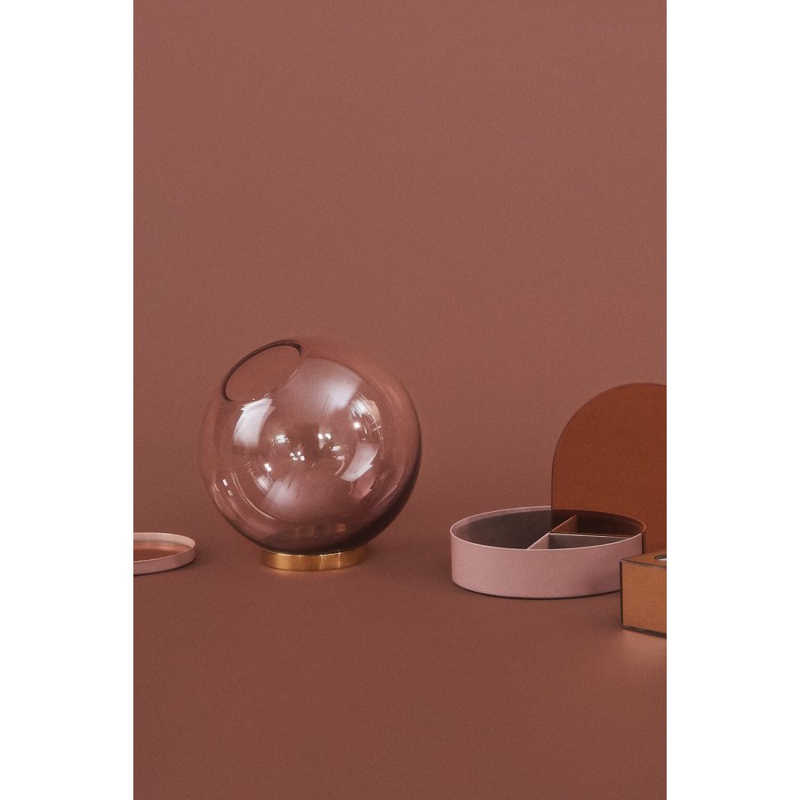 AYTM GLOBE Vase m. Fod H17 cm, Rosa/Guld