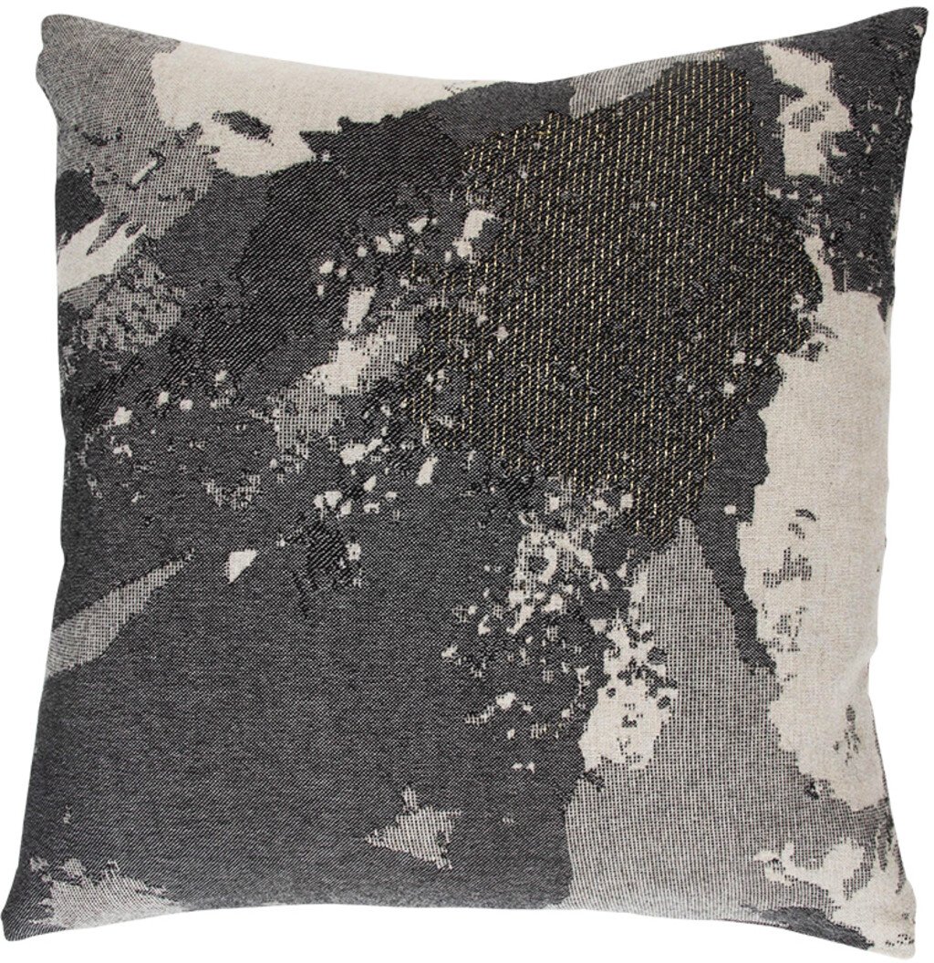 AYTM Floreo Kissen 45x45 cm, Taupe/Grau/Schwarz/Gold