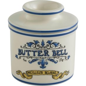 Butter Bell Art Nouveau Sm�rklokke H10,7 cm, Hvid/Bl�