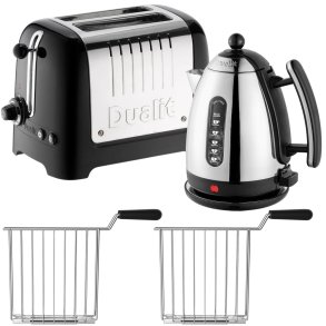 Dualit Lite Wasserkocher und Toaster, Schwarz