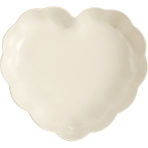 Emile Henry Madeleine Bageform Hjerteformet 24,5x26,5 cm, Creme