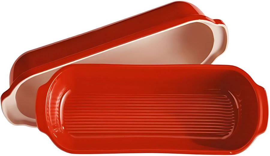 Emile Henry Br�dform 16x39,5 cm, R�d