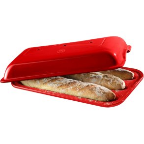 Emile Henry Br�dform til Baguette 23x39,5 cm, R�d