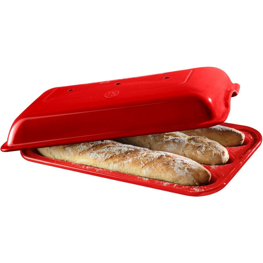 Emile Henry Br�dform til Baguette 23x39,5 cm, R�d