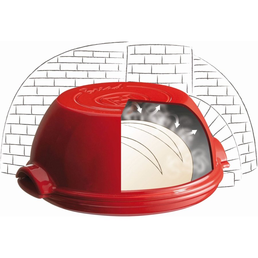 Emile Henry Br�dform 29,5x32,5 cm, R�d