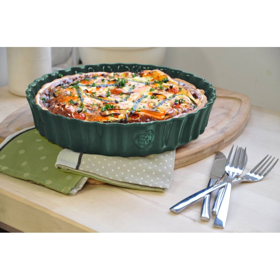 Emile Henry T�rteform �29 cm, Petrol