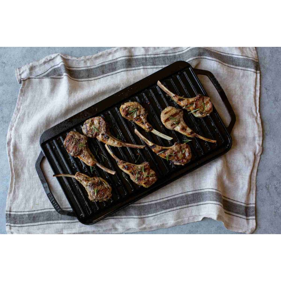 Lodge Classic Collection Grillplatte Wendbar 25x50 cm, Schwarz