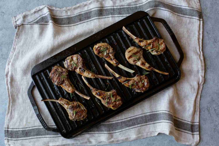 Lodge Classic Collection Grillplatte Wendbar 25x50 cm, Schwarz