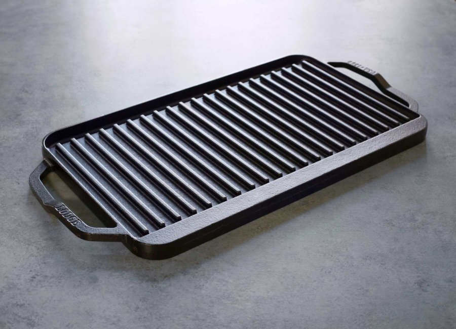 Lodge Classic Collection Grillplatte Wendbar 25x50 cm, Schwarz