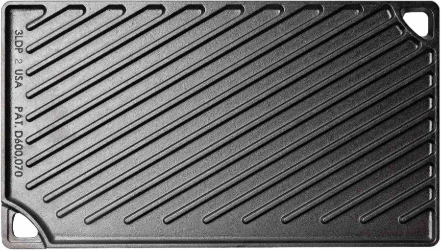 Lodge Classic Collection Grillplatte Wendbar 24x43 cm, Schwarz