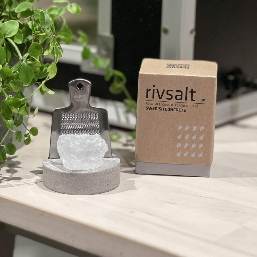 Rivsalt Salzstein mit Reibe 40 g, Steinsalz