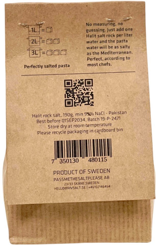 Rivsalt Pastasalz Refill 190 g, Steinsalz