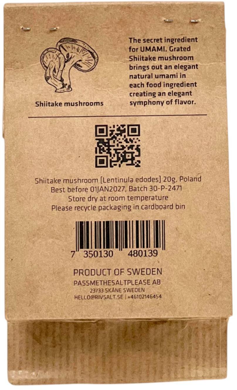 Rivsalt Umami Shiitake-svampe Refill 20 g