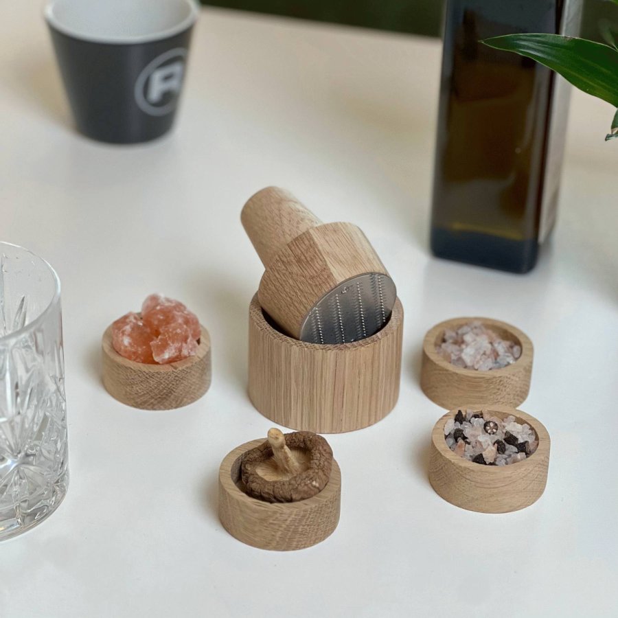 Rivsalt Crush Minikvern H6,6 cm, Edelstahl/Eiche