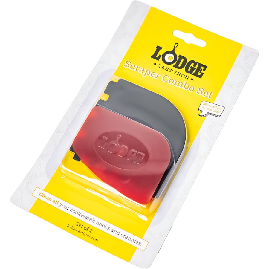 Lodge Schaberset f&uuml;r Grill- und Bratpfannen 2er Set, Schwarz/Rot