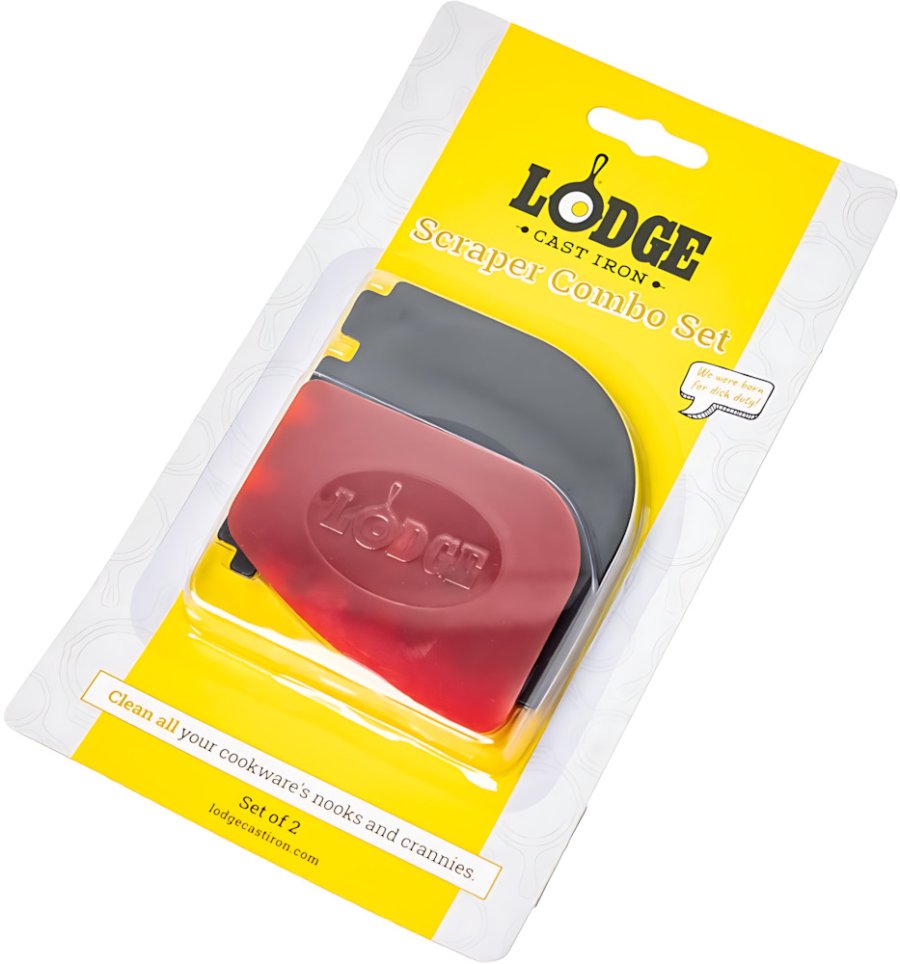Lodge Schaberset f&uuml;r Grill- und Bratpfannen 2er Set, Schwarz/Rot