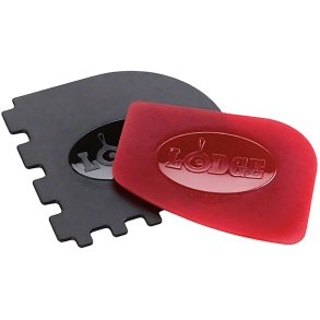 Lodge Schaberset f&uuml;r Grill- und Bratpfannen 2er Set, Schwarz/Rot