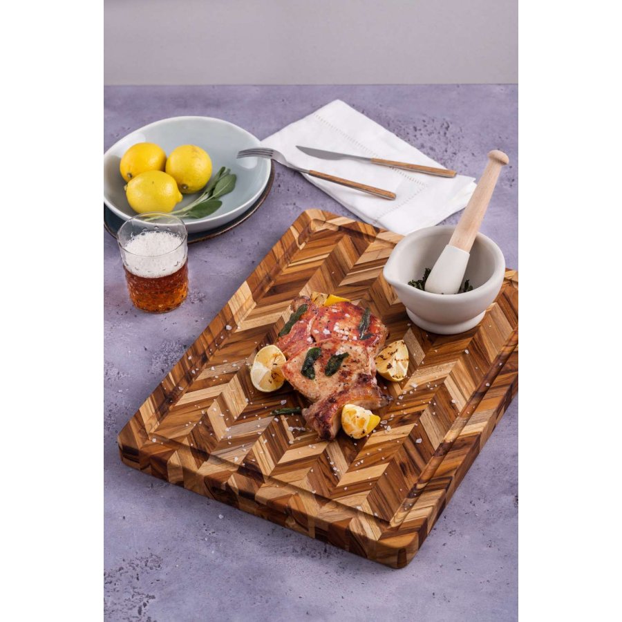 Teakhaus Herringbone Schneidebrett 41x51 cm, Teak