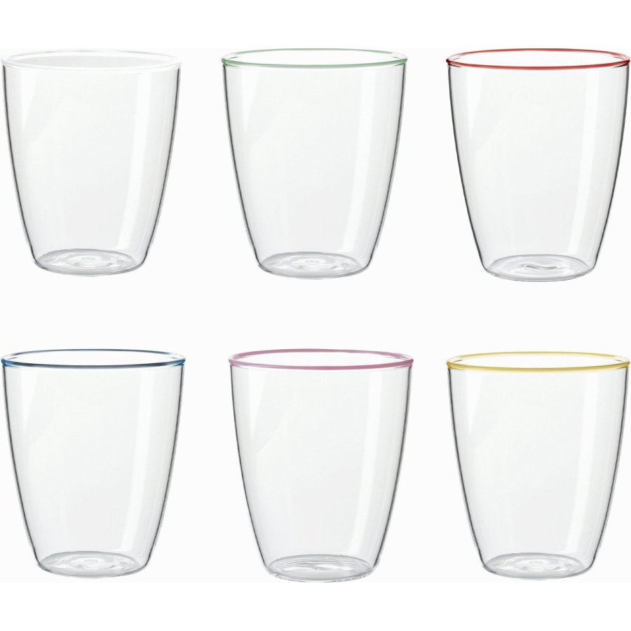 Life In Colour Art Vandglas 6 stk. 29 cl, Multi