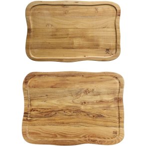 RAW Schneidebrett mit Saftrille 2er Set, Teakholz