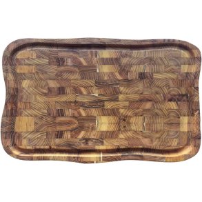 RAW Schneidebrett mit Saftrille 35x55 cm, Teakholz