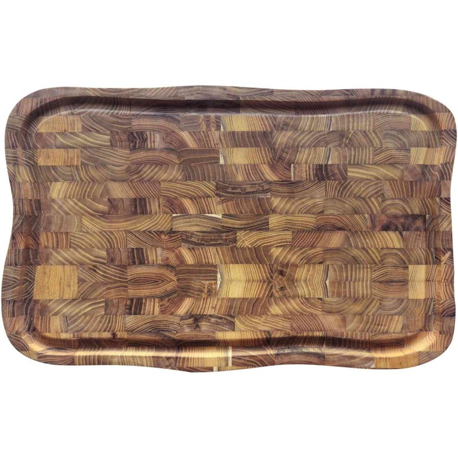 RAW Schneidebrett mit Saftrille 35x55 cm, Teakholz