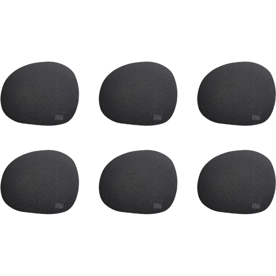 RAW Glasuntersetzer 6er Set 12,2x10 cm, Schwarz