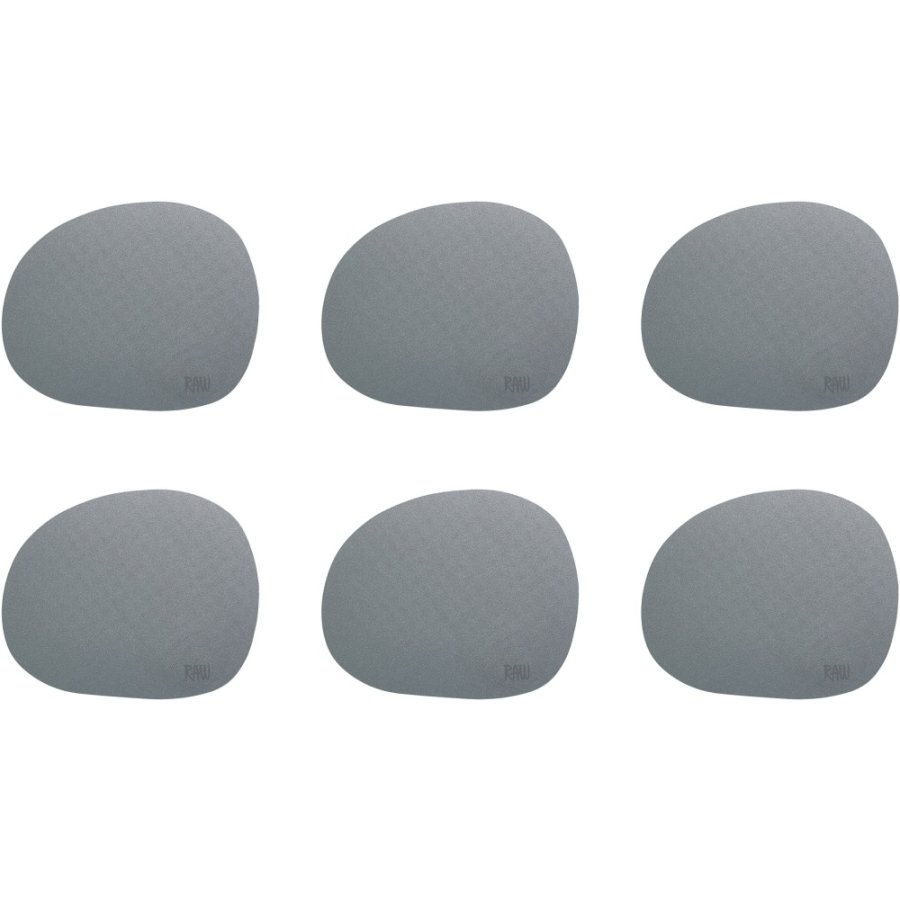 RAW Glasuntersetzer 6er Set 12,2x10 cm, Grau