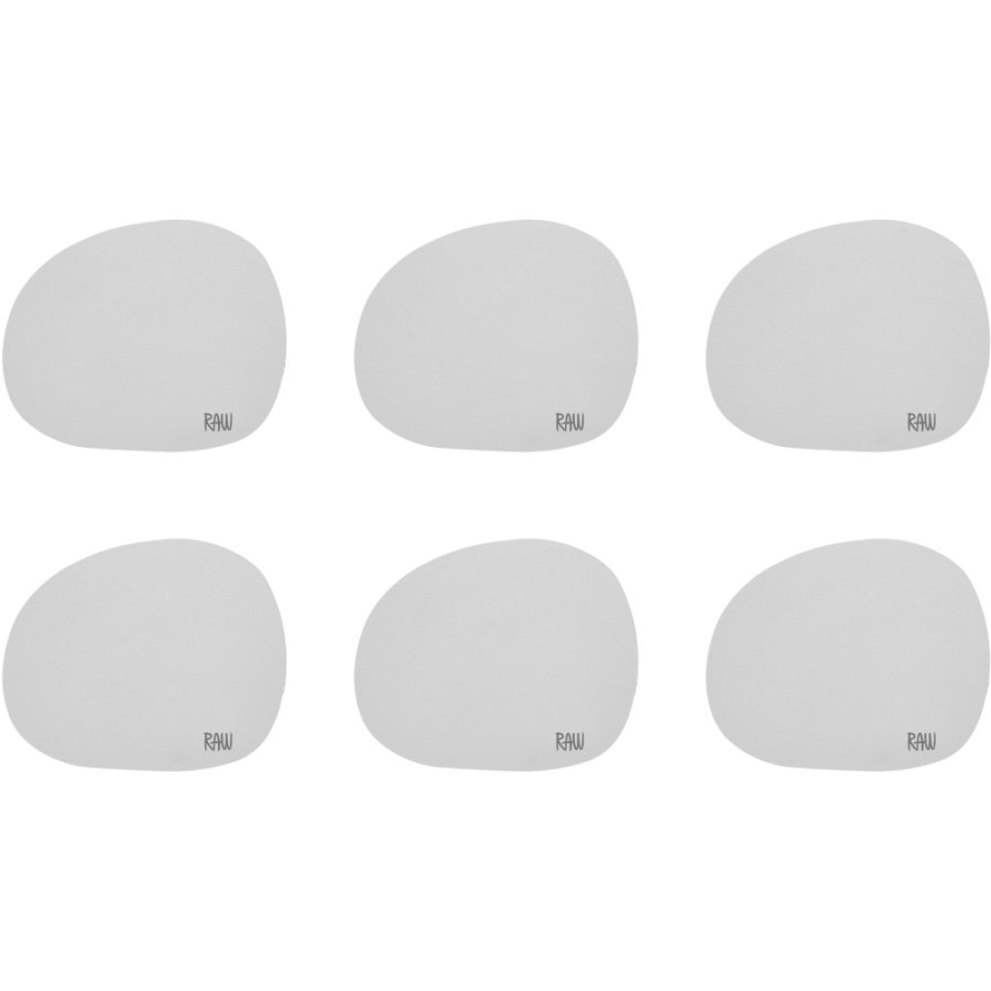 RAW Glasuntersetzer 6er Set 12,2x10 cm, Light Grey