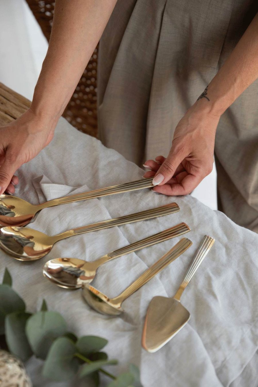 RAW Servierset 5-teilig, Champagner Gold