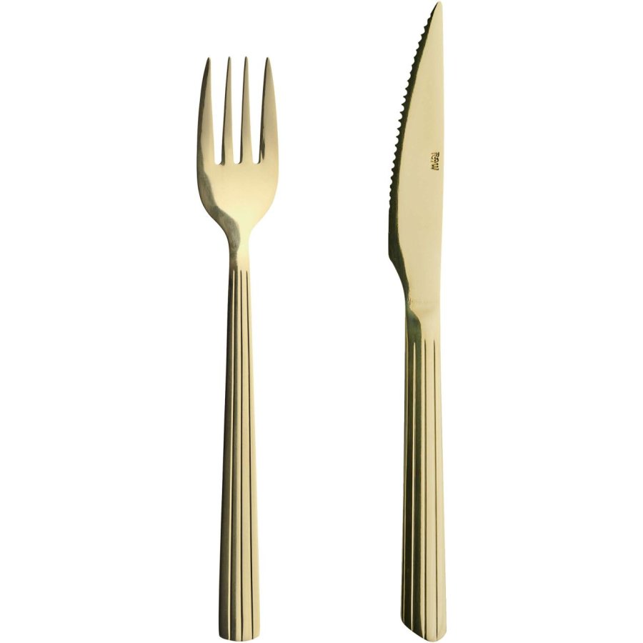 RAW Steakbesteck 8er Set, Champagnergold