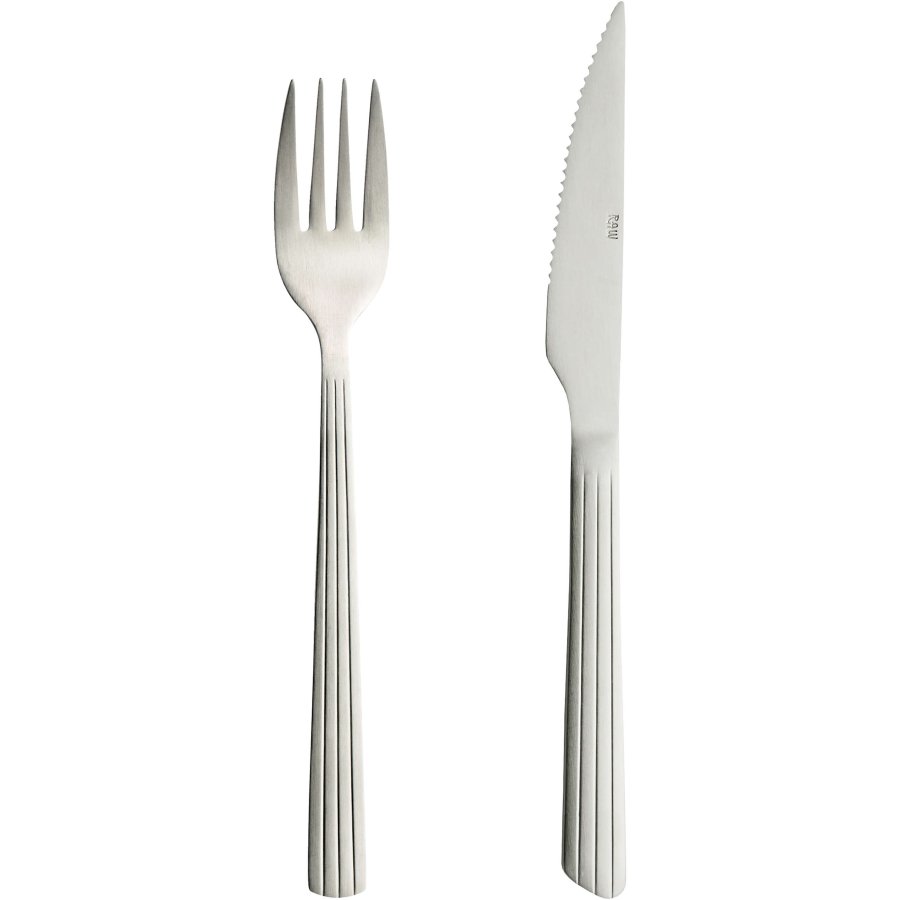 RAW Steakbesteck 8er Set, Matter Stahl