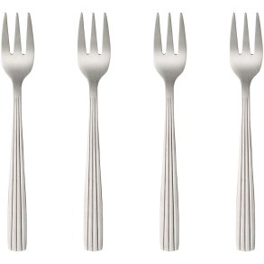 RAW Kuchengabel 4er Set 14 cm, Matter Stahl