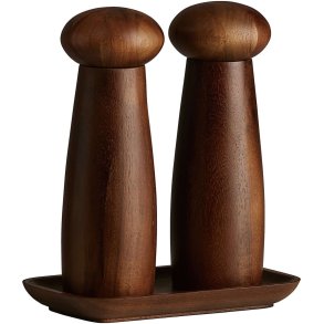 RAW Keramisk Kværnesæt m. Bakke, Mørk Teak