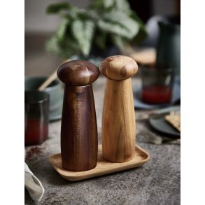RAW Keramisk Kværnesæt m. Bakke, Teak