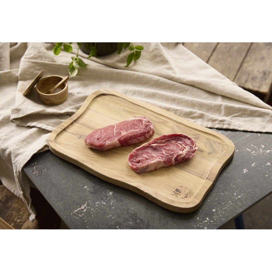 RAW Schneidebrett mit Saftrille 40x46 cm, Teak