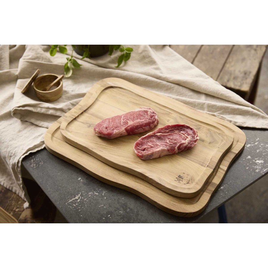 RAW Schneidebrett mit Saftrille 40x46 cm, Teak