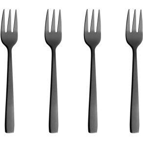 RAW Kuchengabel 4er Set 14 cm, Shiny Black
