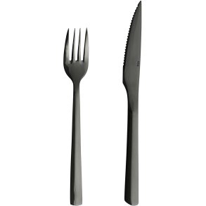 RAW Steakbesteck 8er Set, Shiny Black