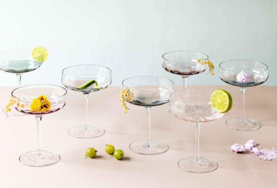SHOLM Sonja Champagneglas 30 cl, Petrol Blue