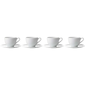 aida Relief Kaffeetasse mit Untertasse 4er Set 20 cl, Wei