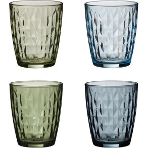 aida Mosaic Trinkglas 4er Set 34 cl, Blau/Grn