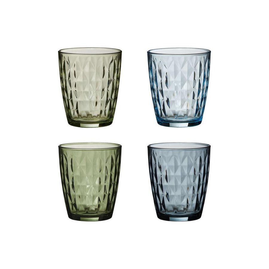 aida Mosaic Trinkglas 4er Set 34 cl, Blau/Grn